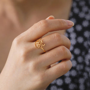 Bague Fleur de Lotus Zen Femme or