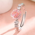 Bague fleur de rose translucide