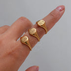 Bague fleur sauvage gravée