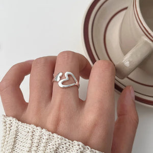 Bague Grand Coeur Anneau Femme