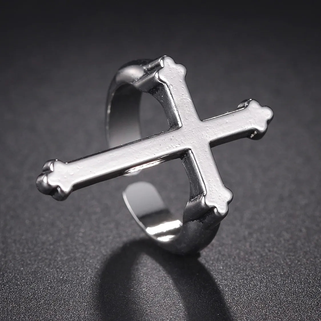 Anillo Hombre Sello Cruz Cristiana plata