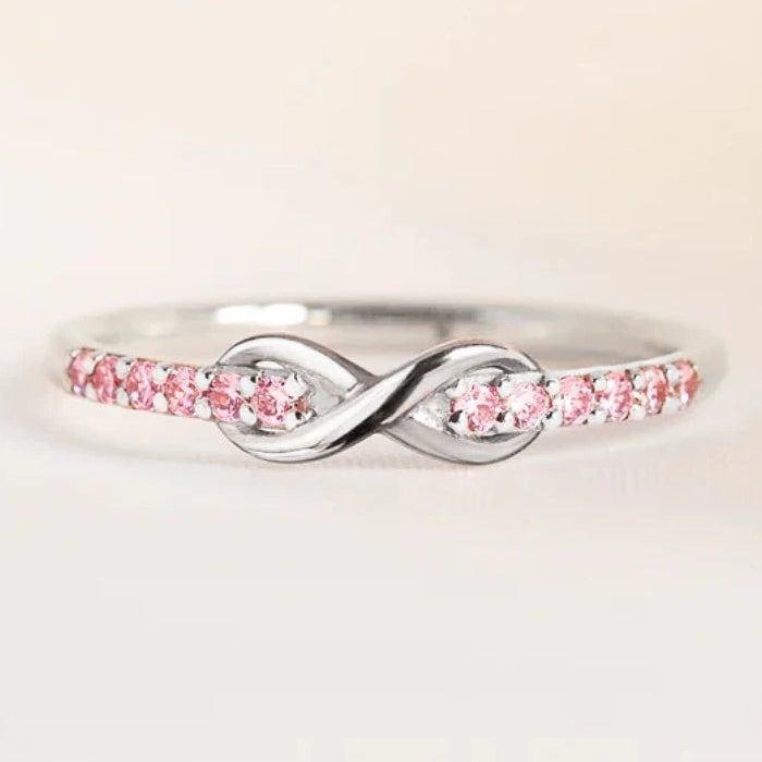 Bague infini promesse éternelle et cristaux éclatants argent