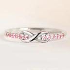 Bague infini promesse éternelle et cristaux éclatants argent