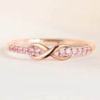 Bague infini promesse éternelle et cristaux éclatants or rose