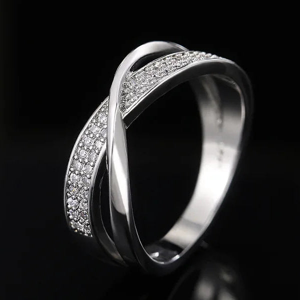 Bague infini rubans entrelacés  argent