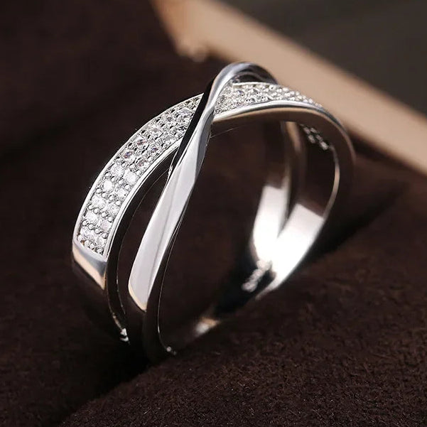 Bague infini rubans entrelacés  argent