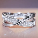 Bague infini rubans entrelacés  argent