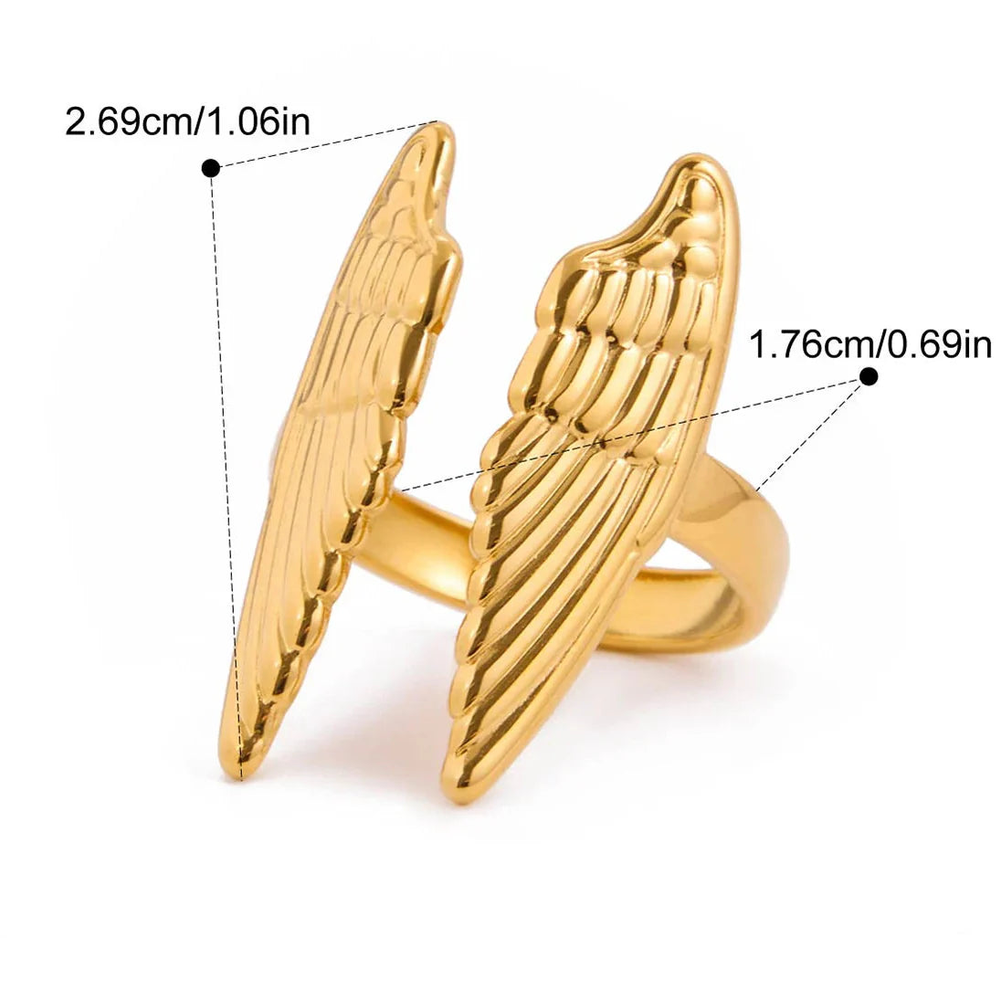 Bague large ailes d'ange