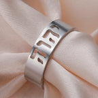 Bague large avec gravure en hébreu juif argent