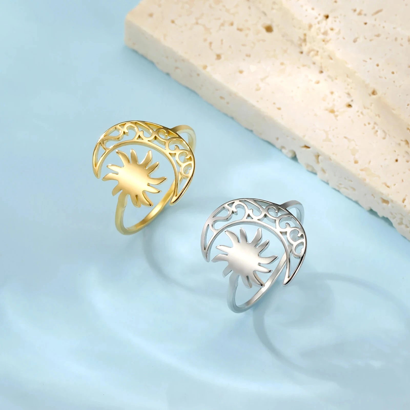 Bague Lune et Soleil argent