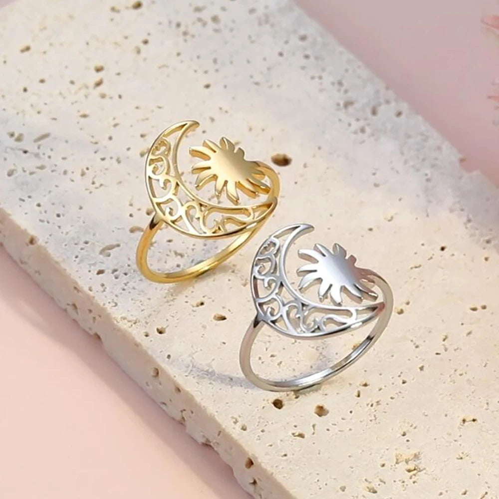 Bague Lune et Soleil argent