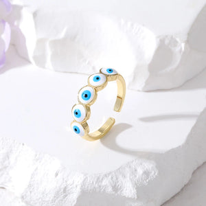 Bague Mauvais Oeil Bleu Turc blanc