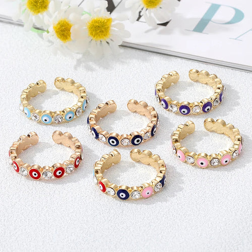 Turkish Blue Evil Eye Ring Bohemian Style