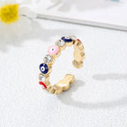 Ring Böses Auge Blau Türkischer Stil Bohème mehrfarbig