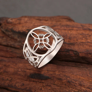 Bague Noeud de Sorcière Femme Protection Anneau Wiccan argent