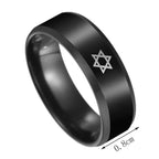Anello nero con la stella di David simbolo ebraico