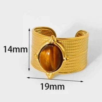 Bague Oeil de Tigre Femme Or