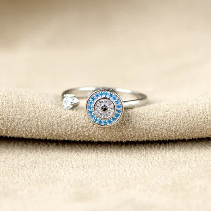 Bague oeil porte bonheur "à ma fille"