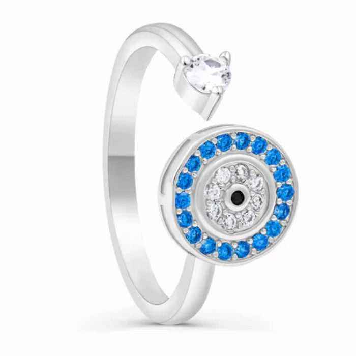 Bague oeil porte bonheur "à ma fille"