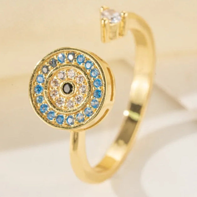 Bague oeil porte bonheur "à ma fille"