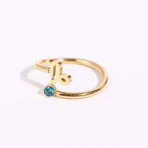 Bague Or Signe du Zodiaque 12 Constellations capricorne