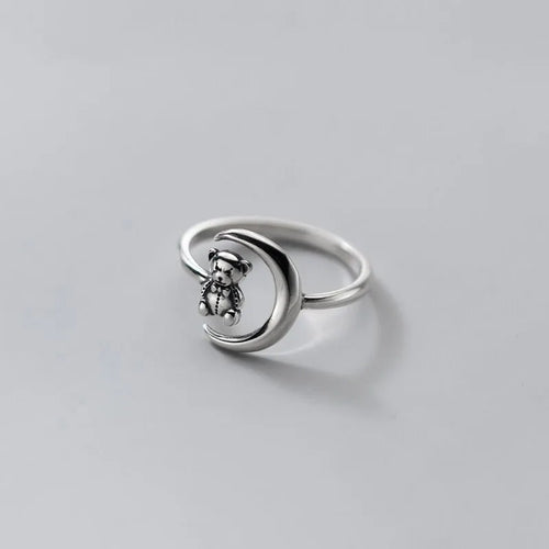 Silver Teddy Bear Ring