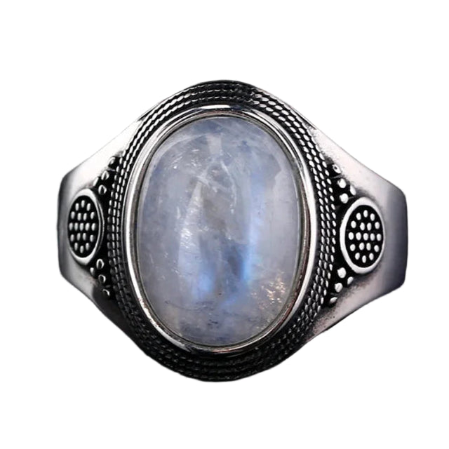 Bague Ovale Anneau Pierre de Lune Femme