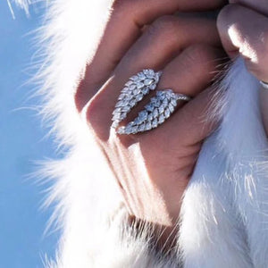 Bague Plume en Zircon argent
