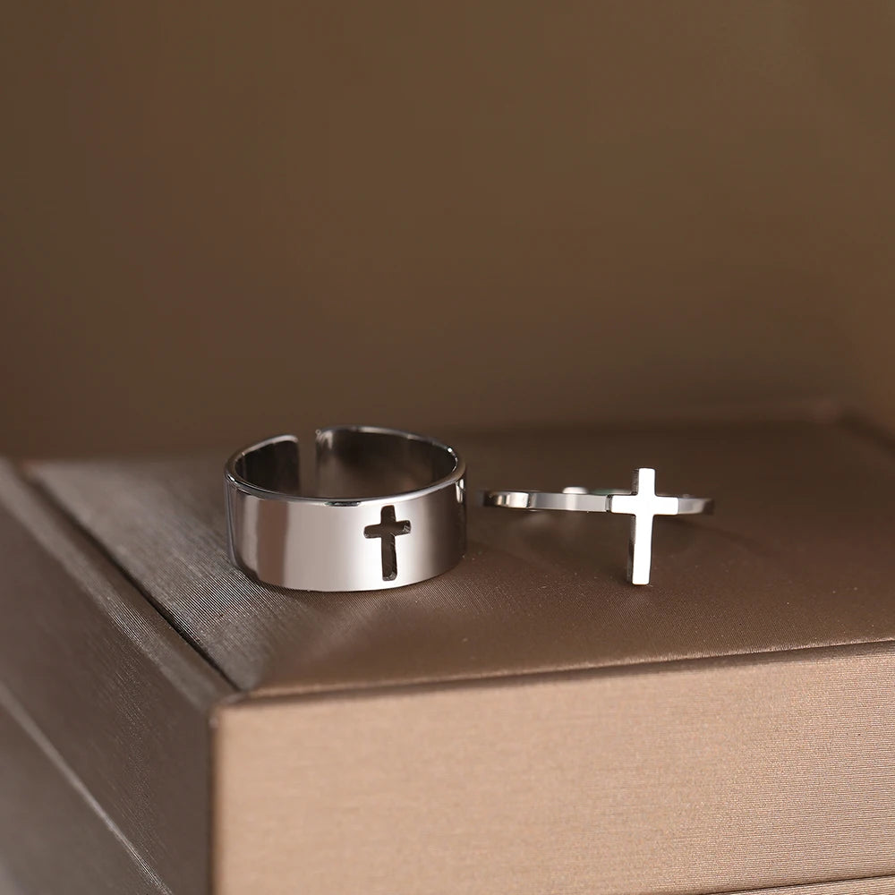 Anillo para Mujer Cruz Cristiana plata