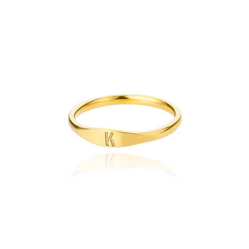 Bague femme initiale k