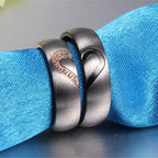 Bague Preuve d'Amour "I Love You" avec Coeur Noir ou Cristal noir