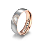 Bague Preuve d'Amour "I Love You" avec Coeur Noir ou Cristal or rose