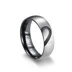 Bague Preuve d'Amour "I Love You" avec Coeur Noir ou Cristal noir