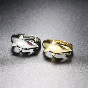 Bague Requin avec Zircon argent