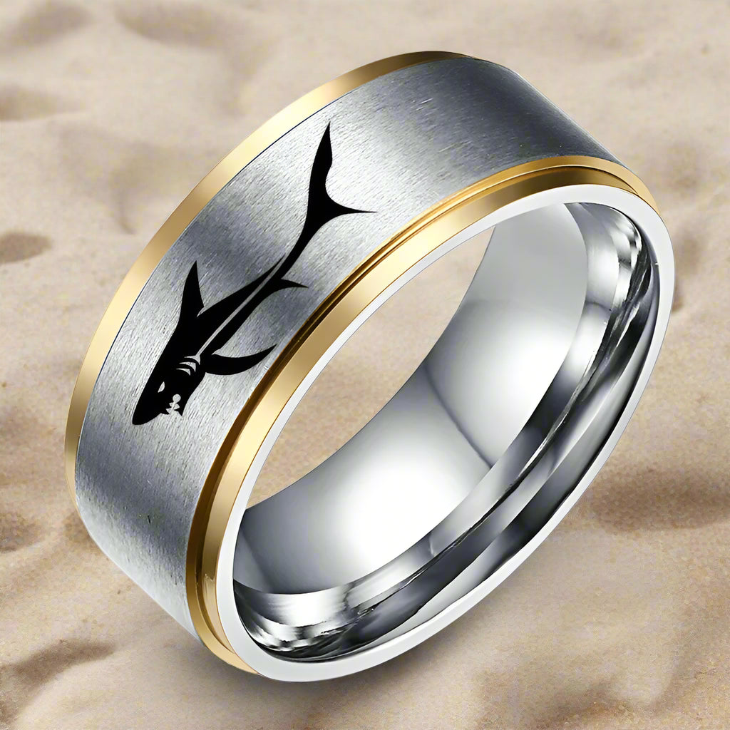 Bague Requin Noire ou Argentée argent