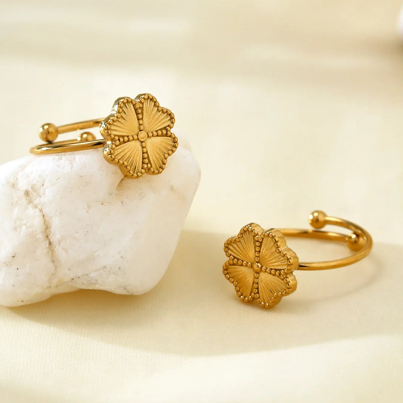 Bague Rétro avec Trèfle à 4 Feuilles