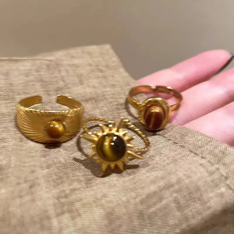Bague Rétro de Protection Oeil de Tigre