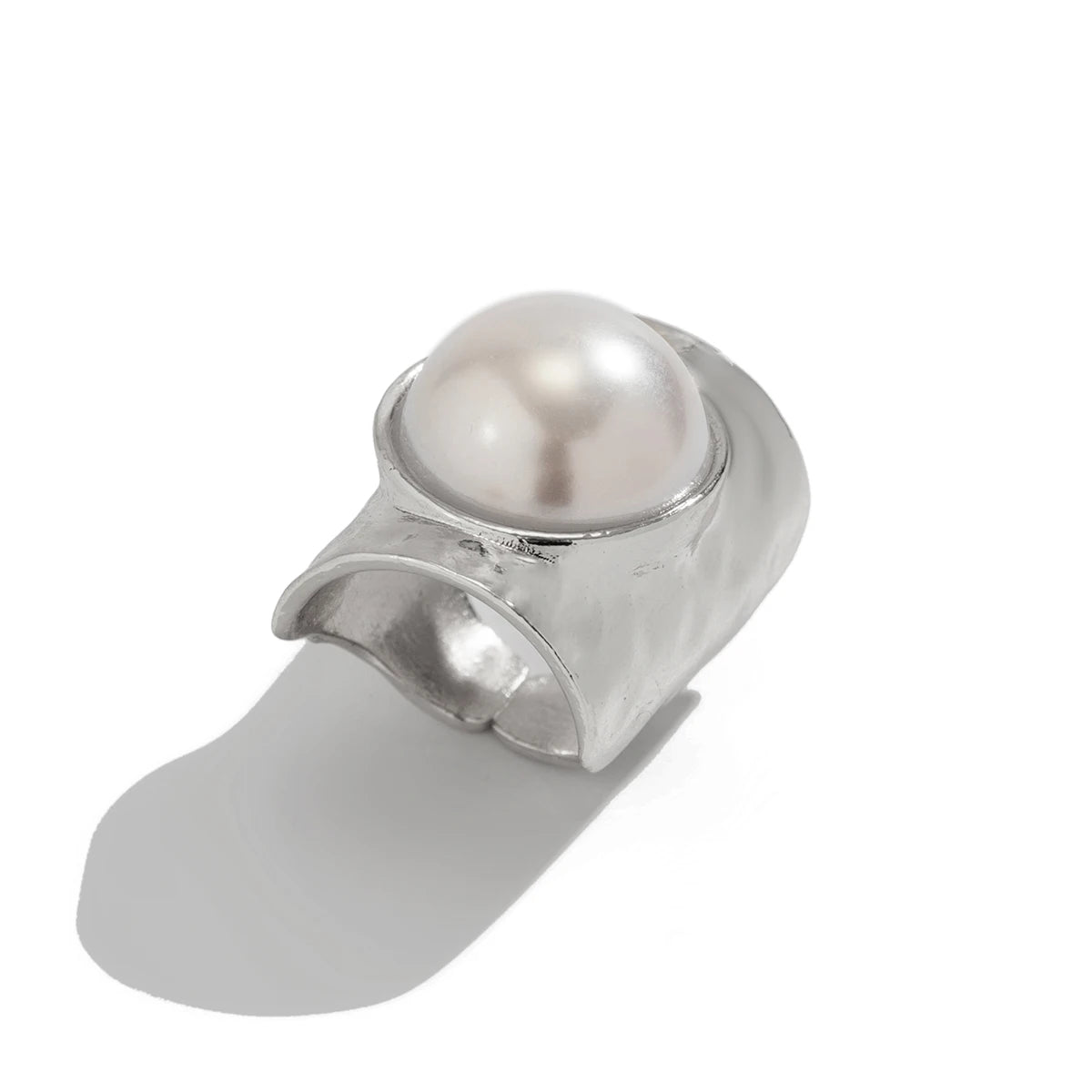 Bague Rétro Femme avec Perle argent