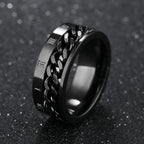 Bague Rotative Anti-Stress pour Homme noir