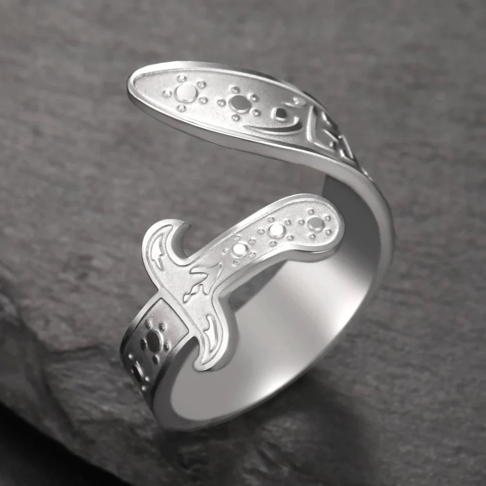 Bague avec épée Ali Zulfiqar symbole arabe argent