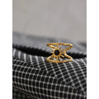 Anillo Sol Con Piedra Negra