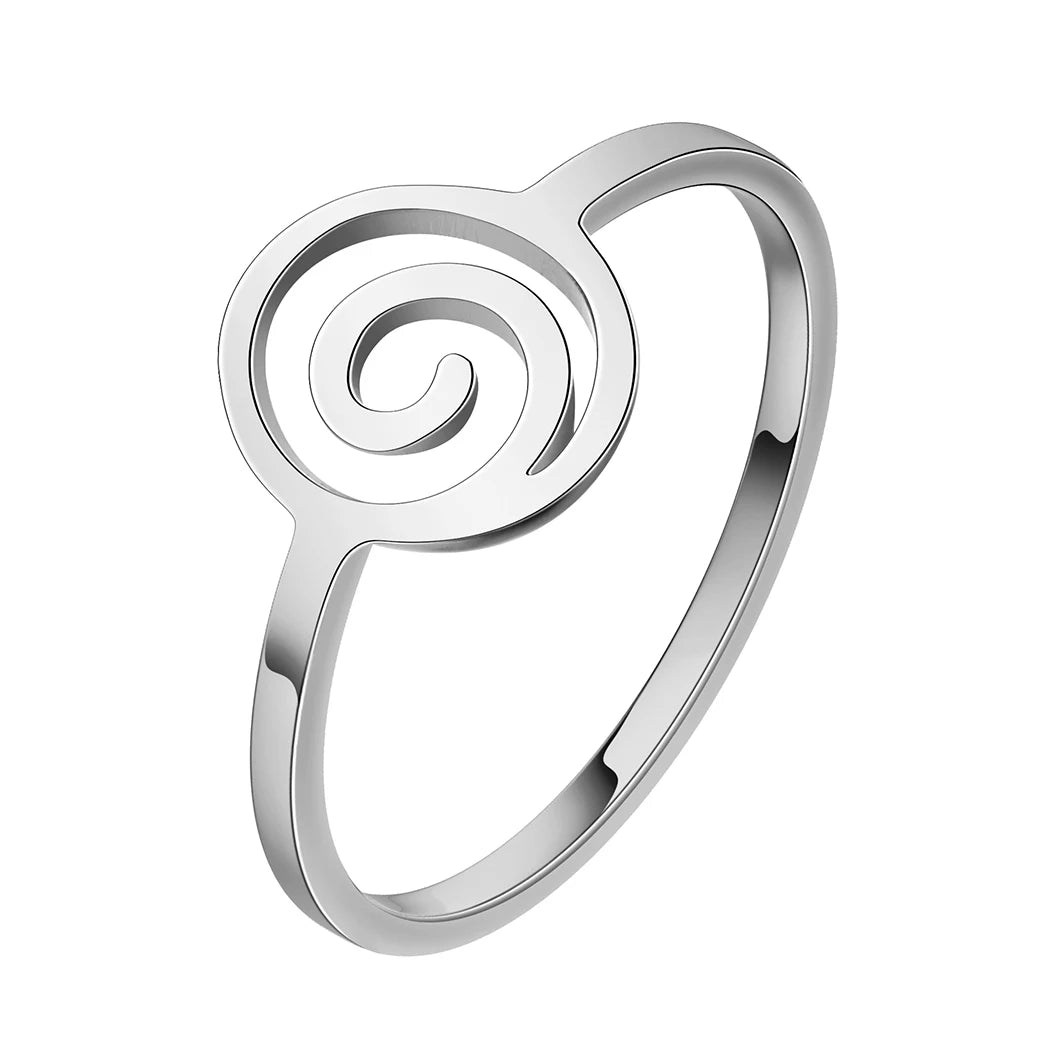 Geometrischer Spiralenring Silber