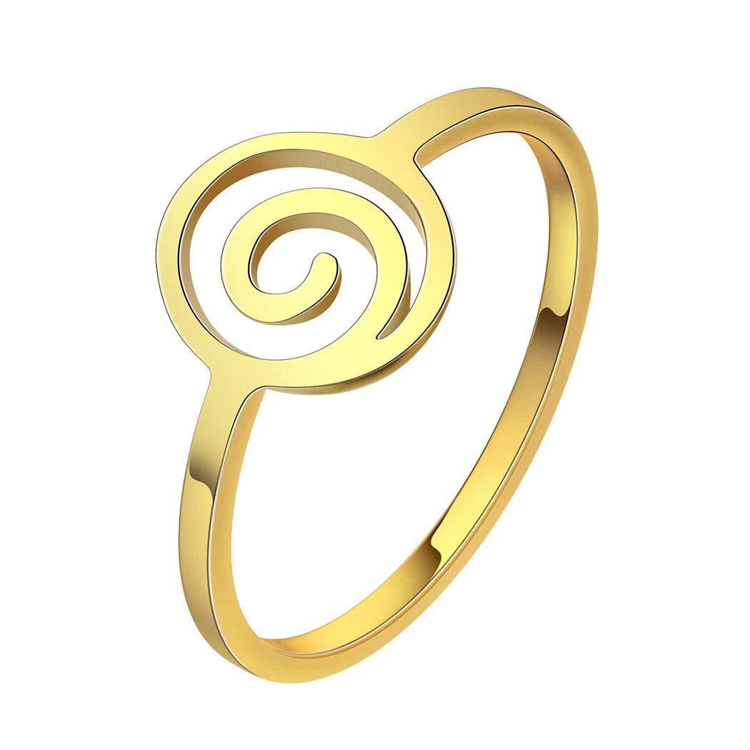 Geometrischer Spiralenring Gold