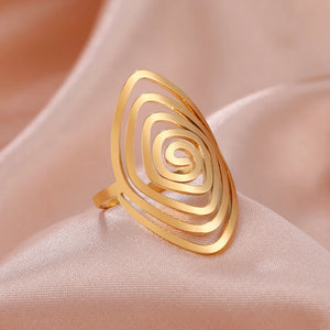 Bague Spirale Géométrique Femme or