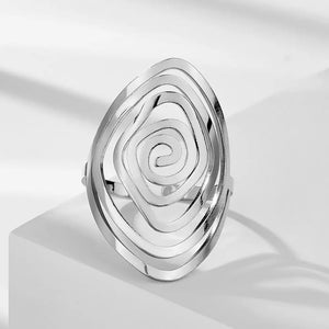 Bague Spirale Géométrique Femme argent