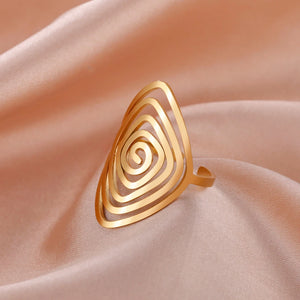 Bague Spirale Géométrique Femme or