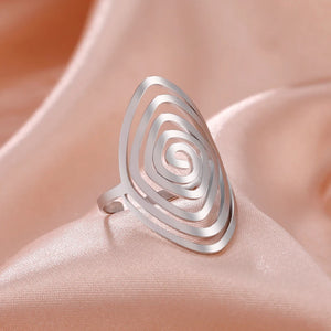 Bague Spirale Géométrique Femme argent