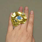 Bague Style Baroque Contre le Mauvais Oeil or