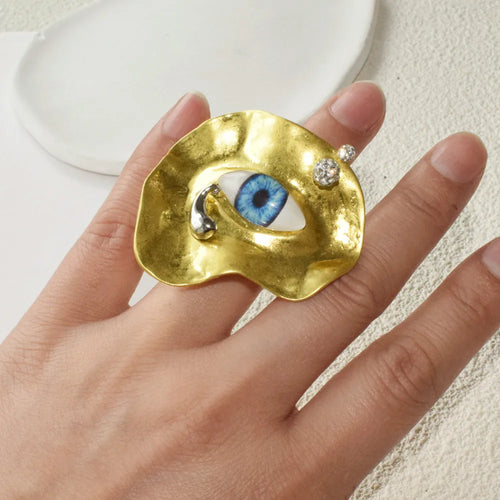 Barockstil-Ring gegen den bösen Blick Gold