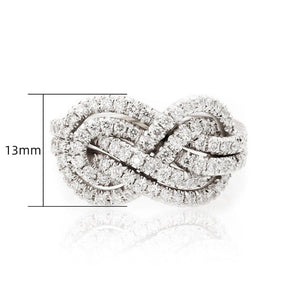 Bague Symbole Infini Entrelacé Anneau Femme Zircons